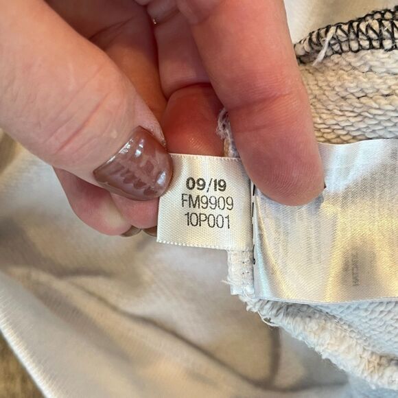 Adidas Black White Big Logo Hoodie Sweatshirt Trefoil Large Cotton - Picture 9 of 11